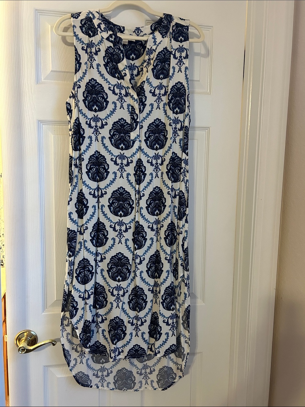 Alex & Lili blue and white dress-Sz L